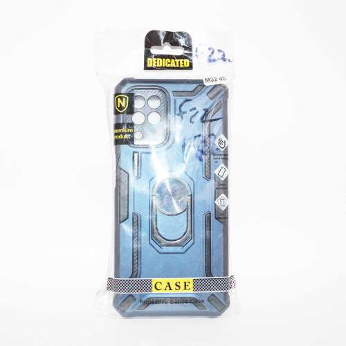 SAMSUNG M32-F22-A22 4G Blue Armor Cover Military Grade Protection Built-in Kickstand Car Holder Mobile Phone Case